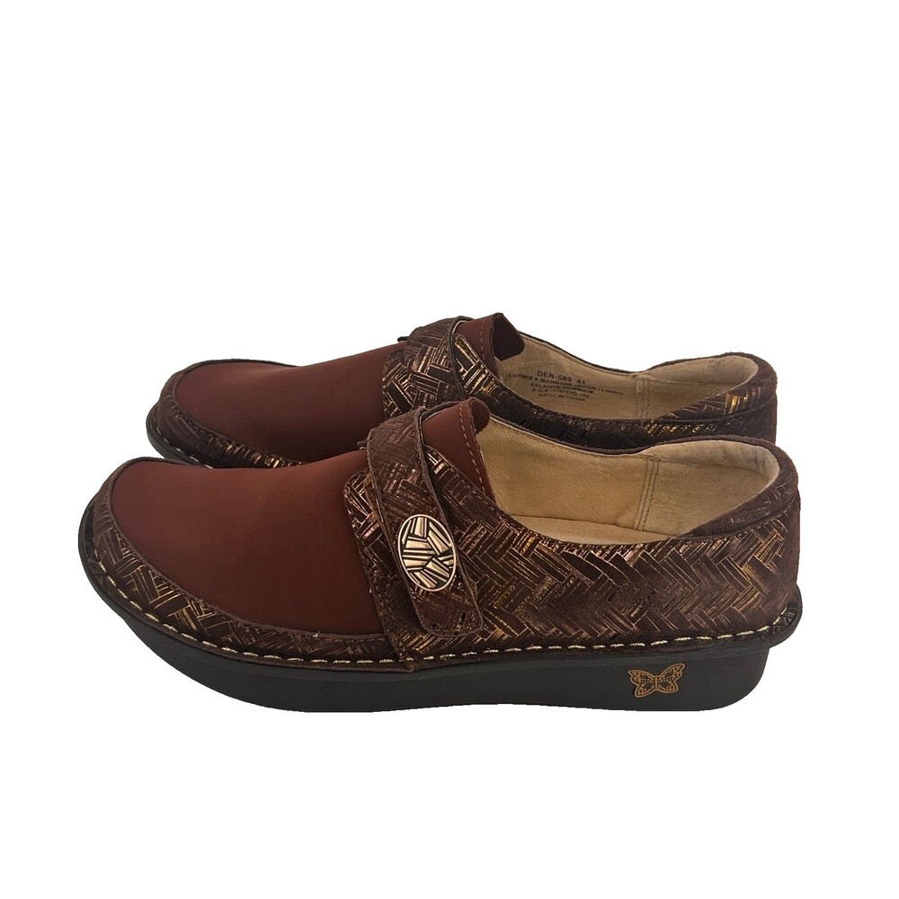 Alegria Dena Dream Fit Womens EU 41 US 10.5-11 Brown Mary Jane Comfort Shoes